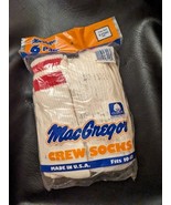 Vintage McGregor Weiß Crew Socken 6 Paar Baumwollmischung Gestreift Herr... - $1,928.73 MXN
