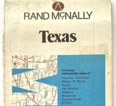 c1985 Vintage Texas Rand McNally Street Roadmap With Points of Interest - £15.72 GBP
