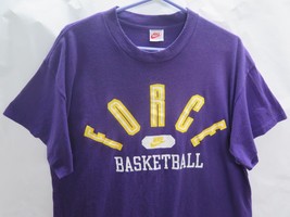 VTG Nike Air FORCE Basketball Lakers Purple 1s XL T Shirt Swoosh Gray Ta... - $142.45