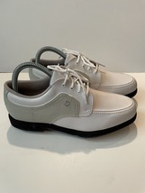 FootJoy GreenJoys 48704 White w/ Grey Golf Oxford Women&#39;s Shoes Size 7.5 M - £24.37 GBP