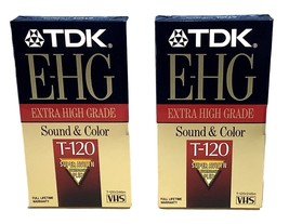 (2) TDK EGH Extra High Grade T-120 Blank VHS Tapes Sealed - £13.06 GBP