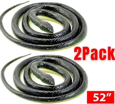 2 PACK of 52&quot; Fake Realistic Snake Lifelike Scary Rubber Toy Prank Party... - £23.89 GBP