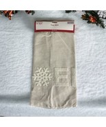 Holiday Style Tree Skirt 38&quot; Beige NOEL Snowflake Round Christmas Tree D... - £12.31 GBP