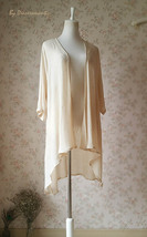 Summer Tencel Linen Open Blouse Loose Long Crop Sleeve Cover Up Plus Size NWT image 2
