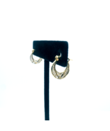 10KT Gold Small Hoop Earrings Pierced Hollow Etched Pattern Hinge Post 1/2&quot; - $2,196.24 MXN