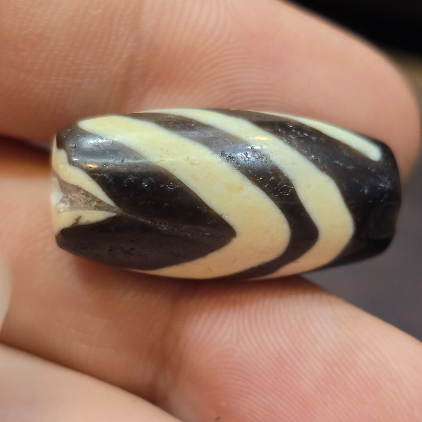 Antiguo tibetano muy único patrón ojo ágata piedra Dzi Bead Amulet Item image 12