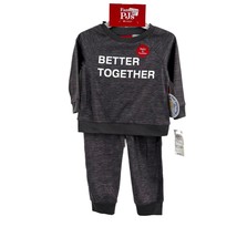 Family PJs Better Together Grey Graphic Print 2 Piece Unisex Baby Pajama... - $17.35