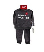 Family PJs Better Together Grey Graphic Print 2 Piece Unisex Baby Pajama... - $17.35