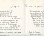 Jacques Pic Restaurant Menu Michelin 3 Star Valencia France  - $87.12