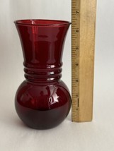 Vintage 70&#39;s Anchor-Hocking Royal Ruby Red 6-1/4&quot; Bud Vase - $21.28