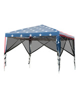 10&#39;x10&#39; Fodable Pop Up Tent Gazebo Canopy Shade Space Mesh Sidewall W/Ca... - £166.22 GBP