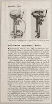 1953 Print Ad Magazine Photo Scott-Atwater Gold Pennant Outboard Motors - $9.76