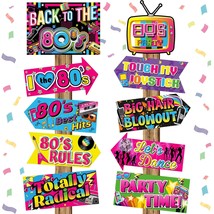 20 Pieces 80&#39;S Party Sign Back To 80S Theme Photo Booth Props Retro Party Decora - £15.12 GBP