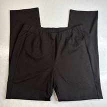 J.Jill Ponte Knit Slim Leg Pants Womens Medium Dark Brown Pull On Stretc... - £12.01 GBP