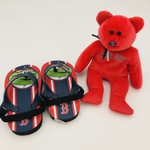 Red Sox Beanie Baby &amp; Wally the Green Monster Toddler Size 5.5 Sandals Flip Flop - £15.64 GBP
