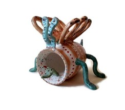 Handmade Ceramic Creature Sculpture Art Abstract Whimsical Studio Pottery Weird - £283.15 GBP
