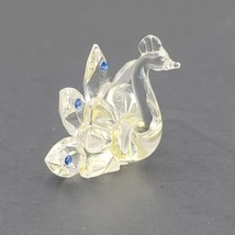 Vintage glass swan clear green wings spun blown detailed miniature collectible - £17.48 GBP