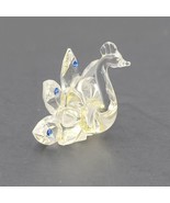 Vintage glass swan clear green wings spun blown detailed miniature colle... - £17.24 GBP