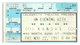 Kansas Concert Ticket Stub November 22 1991 Phoenix Arizona - £19.73 GBP