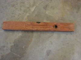 Antique Stanley Rule &amp; Level Co. Wood &amp; Brass Level Woodworking Tool 26&quot; - $13.86