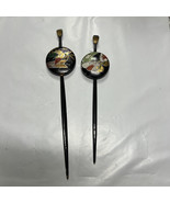 Japanese Kanzashi set of 2 Makie Kimono hairpin Hair Ornament Vintage - €94,08 EUR