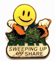 2005 Walmart Safety Pin Smiley Face Sweeping Up My Share Money Broom Dus... - $9.99