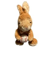 Plush Bunny Rabbit with BaseBall Soft Brown Tan Stuffed Animal Easter Sports - £10.10 GBP