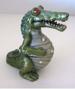 Alligator Gator Trinket Box~Crystals~Metal~Adorable~Collectible~Free Shi... - $33.74