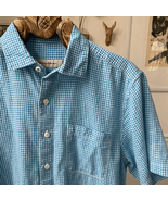 Tommy Bahama Linen Cotton Blue Gingham Short Sleeve Button Up Shirt M - $39.68 CAD
