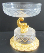 Sherle Wagner Gilded Gold Plated Bronze Dolphin Crystal Soap Dish Jewelr... - $1,038.51
