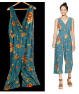 Xhilaration Jumpsuit Green Orange Floral One Piece Cottagecore Romantic ... - $764.47 MXN