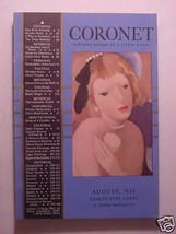 Coronet August 1938 Aug 38 AndrÉ Andre Maurois Arnold Zweig Oliver La Farge +++ - £4.31 GBP