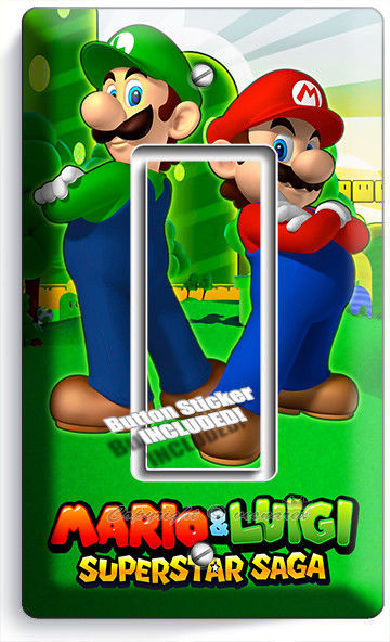 SUPER MARIO LUIGI BROTHERS 1 GFCI LIGHT SWITCH WALL PLATES COVER GAME ROOM DECOR