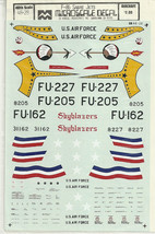 1/48 MicroScale Decals USAF Sabre F-86A 56th FG Silver Sabres F-86E Skyblazers - £12.62 GBP