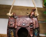 Southwestern Indian Feathers Cowboy Horse Saddle Hanging Birdhouse Bird ... - €25,75 EUR