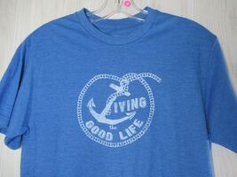 GH Bass Living the Good Life blue t shirt Small S adult boat anchor men ... - $11.85