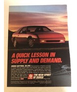 1989 Dodge Daytona Car  Vintage Print Ad pa8 - $171.70 MXN