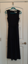 Calvin Klein Navy Pants Jumpsuit Sleeveless Wide Leg Sleeveless with belt size 4 - £17.36 GBP