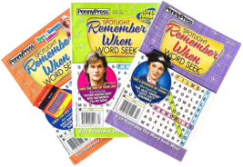 NEW Lot 3 Penny Press Dell Spotlight Remember When Word Seek Puzzle Books - $13.36