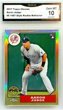 GRADED 10  AARON JUDGE ROOKIE REFRACTOR 2017 TOPPS CHROME #87T-8 1987 RE... - £533.46 GBP