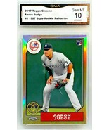 GRADED 10  AARON JUDGE ROOKIE REFRACTOR 2017 TOPPS CHROME #87T-8 1987 RE... - £542.27 GBP