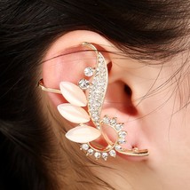 Elegant Opal Earring (ONE EAR) With Rhinestone &amp; Diamond - Pierced Unilateral Le - £12.24 GBP