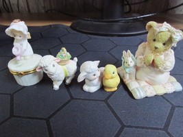 &quot;&quot;Precious Moments Trinket Box, Teddies Patrice, Enesco Lamb &amp; Duck&quot;&quot; Figurines - $9.89