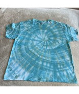 NEW Gildan Men’s Light Blue Teal Green Spiral Ice Tie Dye Short Sleeve S... - $24.50