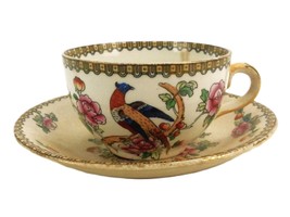 Antique Teacup and Saucer, Pheasant, Whieldon Ware, F. Winkle &amp; Company,... - $9.75