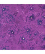 Moda PANSY&#39;S POSIES Plum 48721 14 Quilt Fabric By The Yard - Robin Pickens - $15.90 CAD