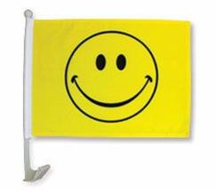 12x18 Yellow Smiley Happy Face Car Vehicle 12&quot;x18&quot; Polyester flag set of 12 - £46.14 GBP