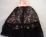  Vintage 1940&#39;s Doll  Strapless Dress Pink Satin with BLack Lace Overlay - $14.99
