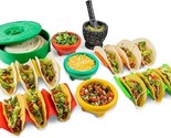 9Pcs Taco Complete Set Tortilla Warmer Salsa Bowls Shell Holders Mortar ... - $43.99