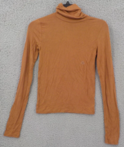 Aeropostale Stretch Basic T-Shirt Womens Juniors SZ XS Bronze Mock Neck ... - £7.86 GBP